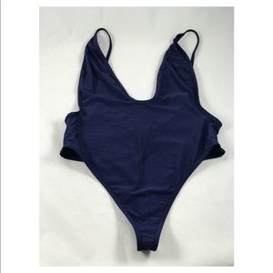 LG Navy Blue One Piece Thong Swimsuit